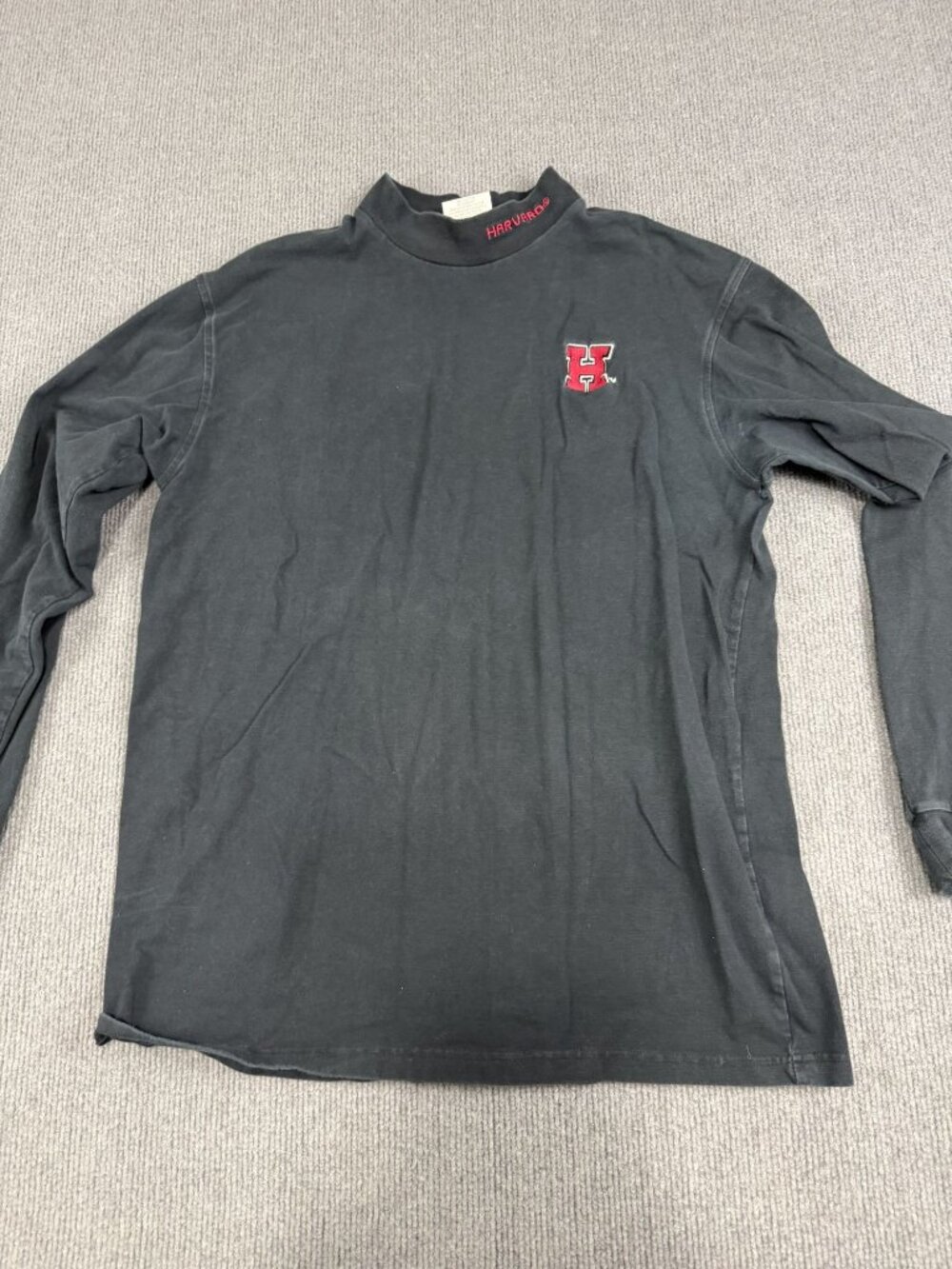 Colosseum Harvard Mens Black Long Sleeve Mock Neck Shirt XL